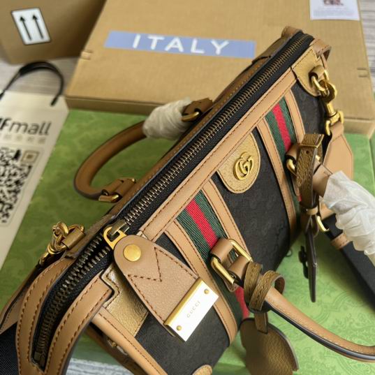 Gucci 715772棕皮-黑帆布27x18x14cm CN (1)