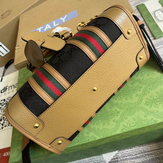 Gucci 715772棕皮-黑帆布27x18x14cm CN (1)