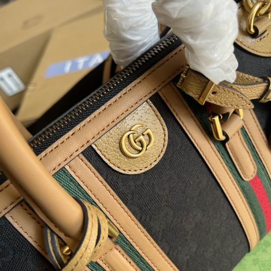 Gucci 715772棕皮-黑帆布27x18x14cm CN (1)