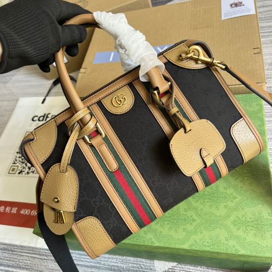 Gucci 715772棕皮-黑帆布27x18x14cm CN (1)