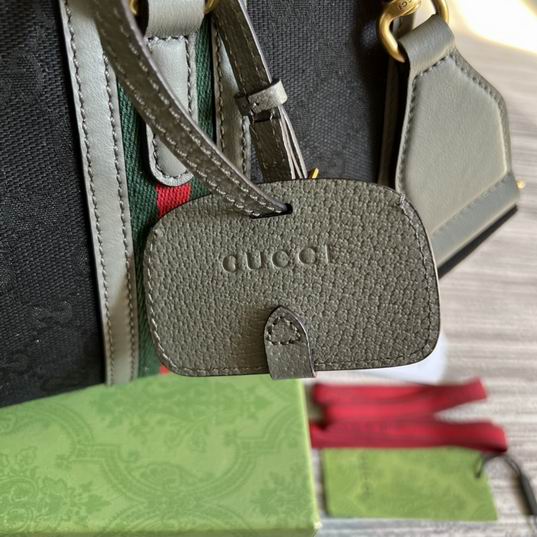 Gucci 715772灰皮-黑帆布27x18x14cm CN (1)