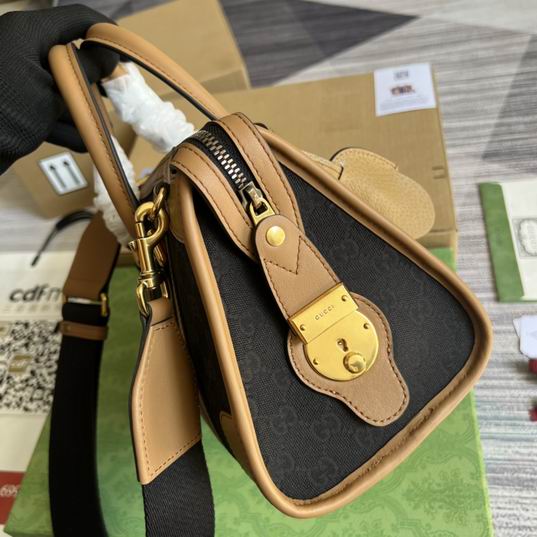 Gucci 715772棕皮-黑帆布27x18x14cm CN (1)