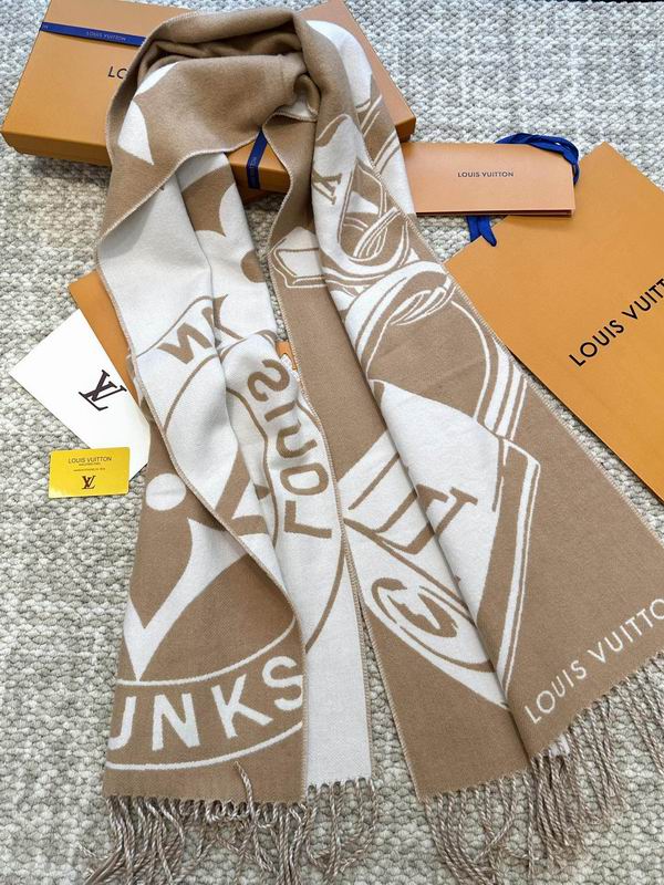 LV scarf 34X220cm 90%绵羊毛 9%山羊绒 1%桑蚕丝 E (18)