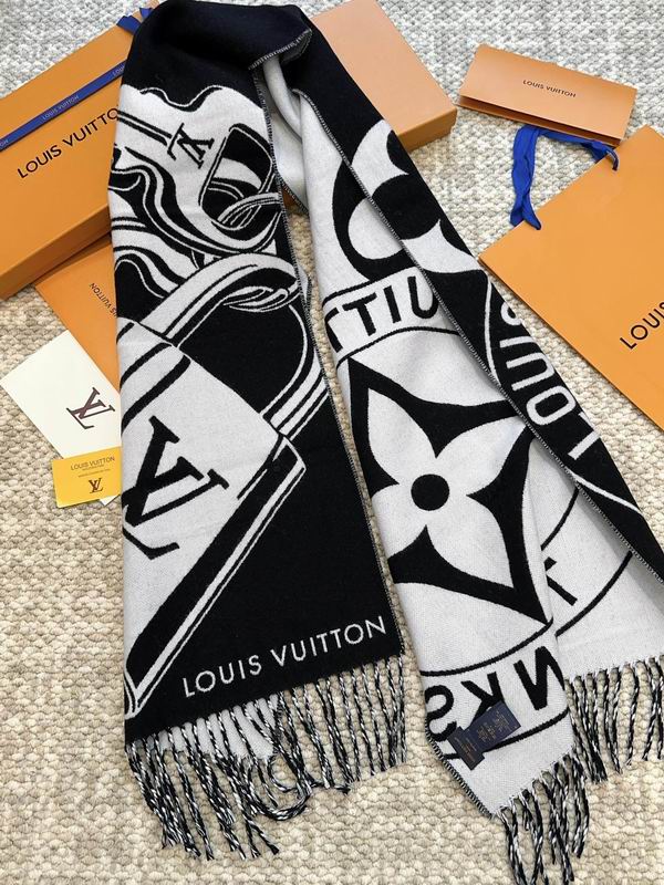LV scarf 34X220cm 90%绵羊毛 9%山羊绒 1%桑蚕丝 E (18)