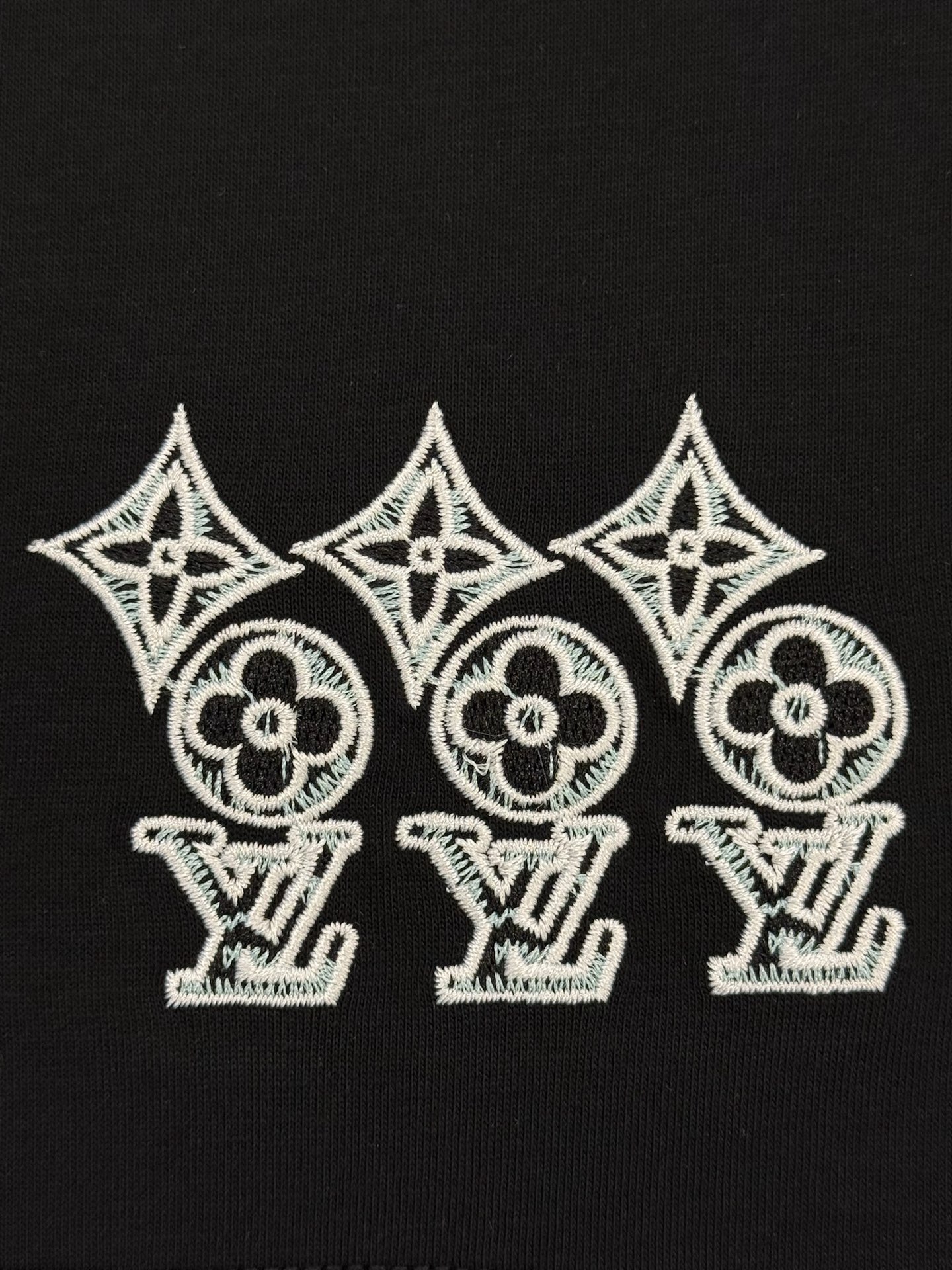 🔥🔥P95 [高版本] Louis Vuitton* 路易威登 秋冬高领打底刺绣短袖T恤 购入原版开模打造，全套定制辅料，所有细节完美还原 定织定染350珠地空气棉面料。 刺绣:胸前logo刺绣钻石绣法，衣脚logo标志刺绣字母图案平针刺绣针艺， 精细的细节处理，造就了微立体浮雕的刺绣效果。经典商标字母设计， 上身超赞.男女同款。 𝐂𝐎𝐋𝐎𝐔𝐑：白色 黑色 𝐒𝐈𝐙𝐄: S一XL