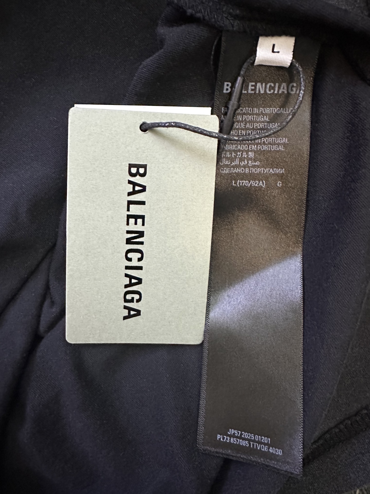 💰130 Balenciaga 巴黎世家 25ss 3B提花串标短袖T恤 面料采用24s双纱赛尔棉 280g 搭配32s双纱1*1螺纹 300g 定制五金 螺纹 辅料 对版对位 男女同款 - Color: 洗水黑 灰色 -Size: XS S M L