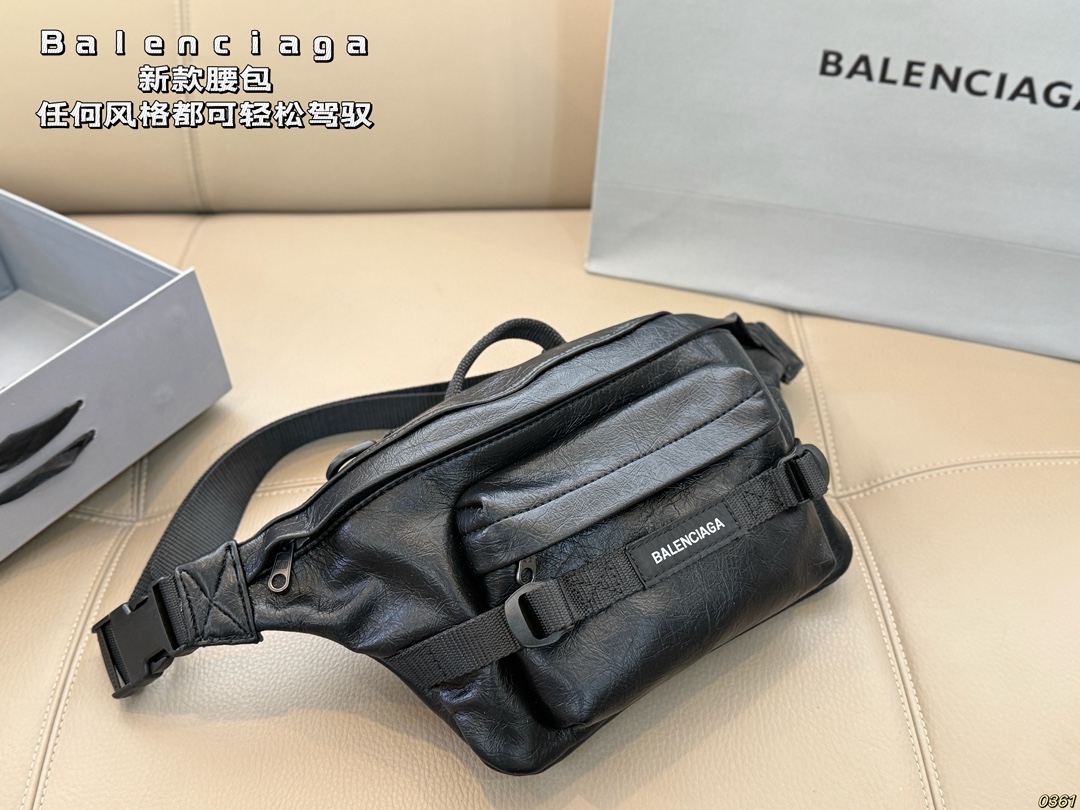 ¥140 Balenciaga 巴黎世家新款腰包 任何风格都可轻松驾驭 适合日常 旅游 出行 集美必备 尺寸24 17