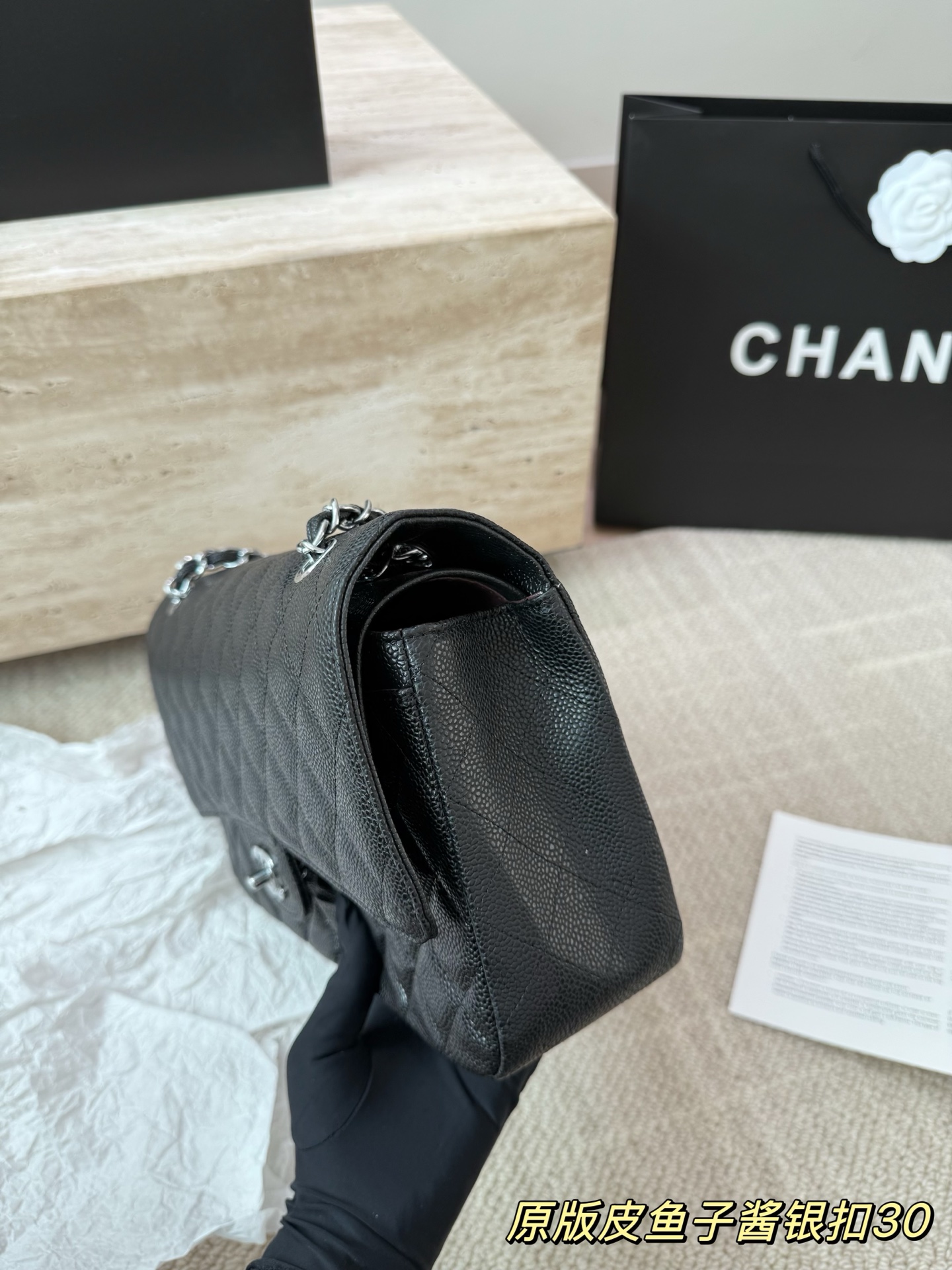 头层皮P250 Chanel香奈儿大号CF鱼子酱 Chanel 双盖双链 最近各大品牌都在炸大包！太酷啦！ 百搭容量大 真的很香 ！ 尺寸 30 17cm