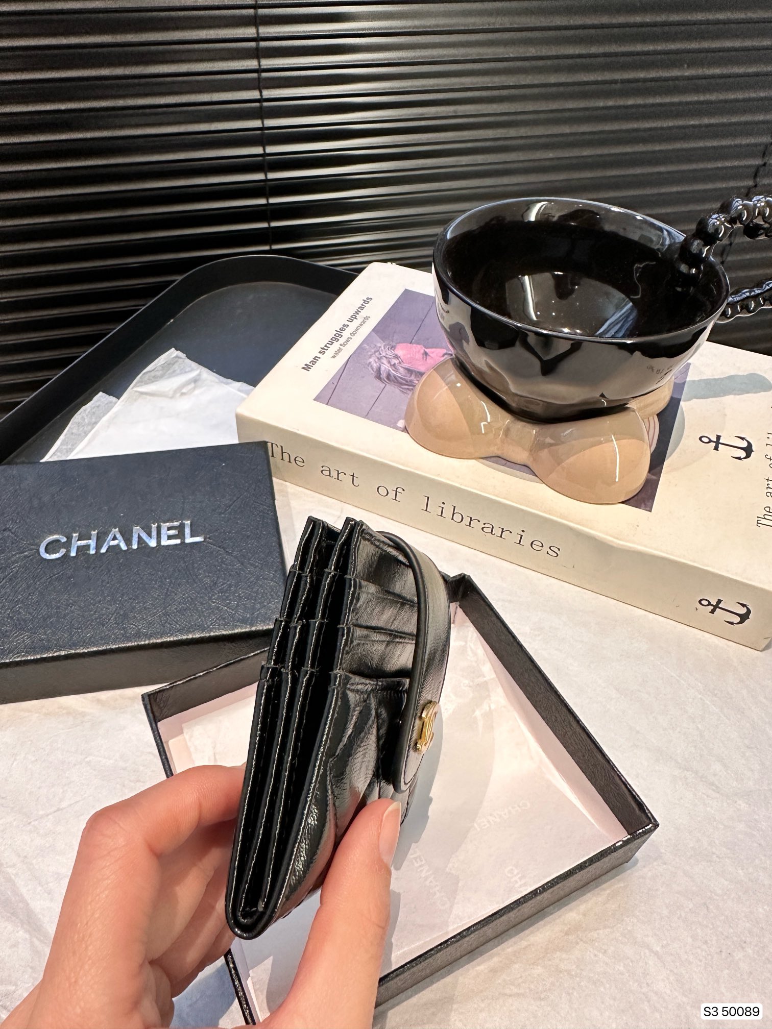 P65 配盒 香奈儿卡包 做工精致，媲美专柜 多功能小钱包卡包 超多卡位时尚美美必备，超级实用！尺寸：10.5 8.5 货号50089