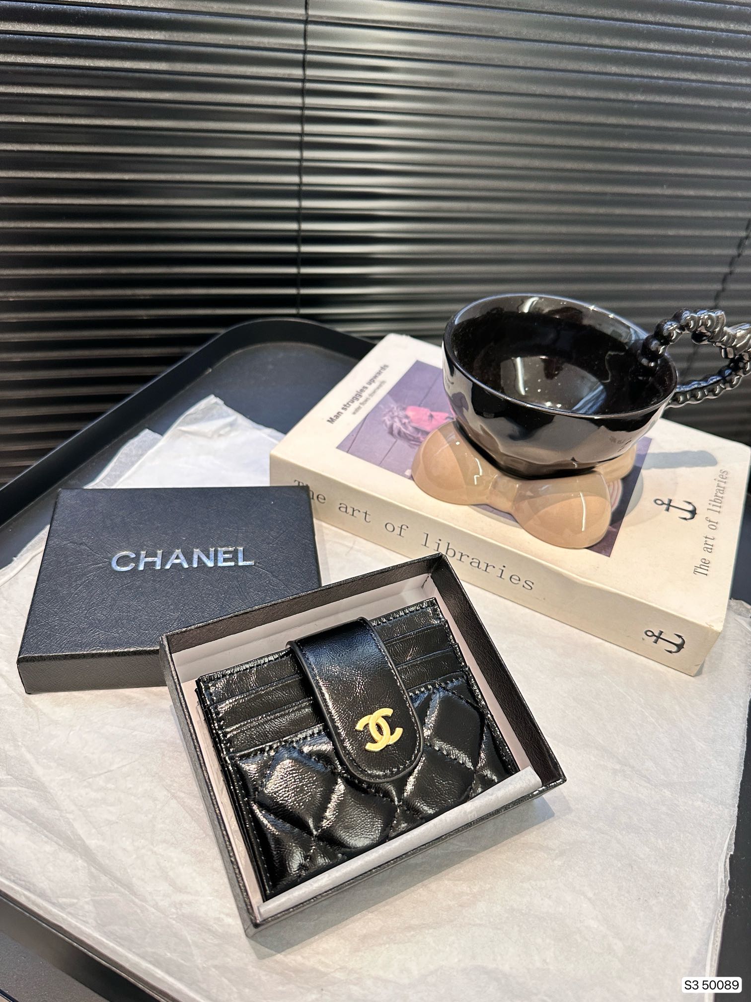 P65 配盒 香奈儿卡包 做工精致，媲美专柜 多功能小钱包卡包 超多卡位时尚美美必备，超级实用！尺寸：10.5 8.5 货号50089
