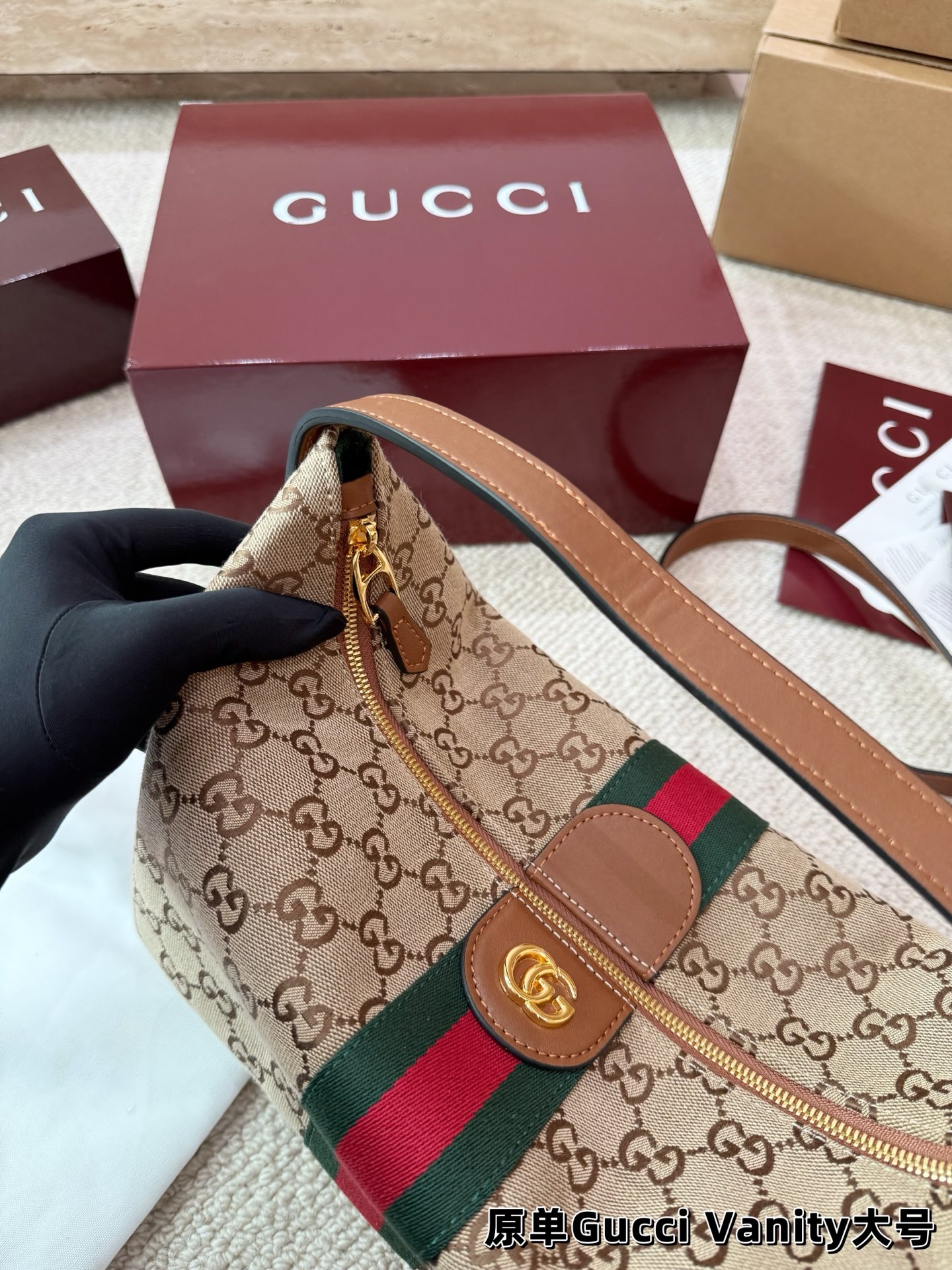 P185 P175 Gucci Vanity新品2026款 饭盒包 搭配延长袋 太实用啦 无论手提还是斜挎都太🉑啦 配礼盒尺寸大号27.19 小号19.13