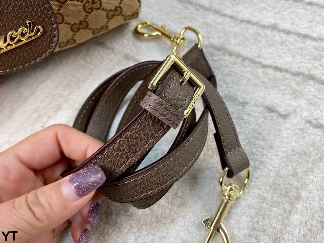 p120 无盒🎁 Gucci枕头包 双G老花帆布系列 手感柔软舒适 耐磨度极好 人手必备 适合手提肩背两用 实用大容量包包 非常轻 上身真的超级洋气!! 尺寸：31*20