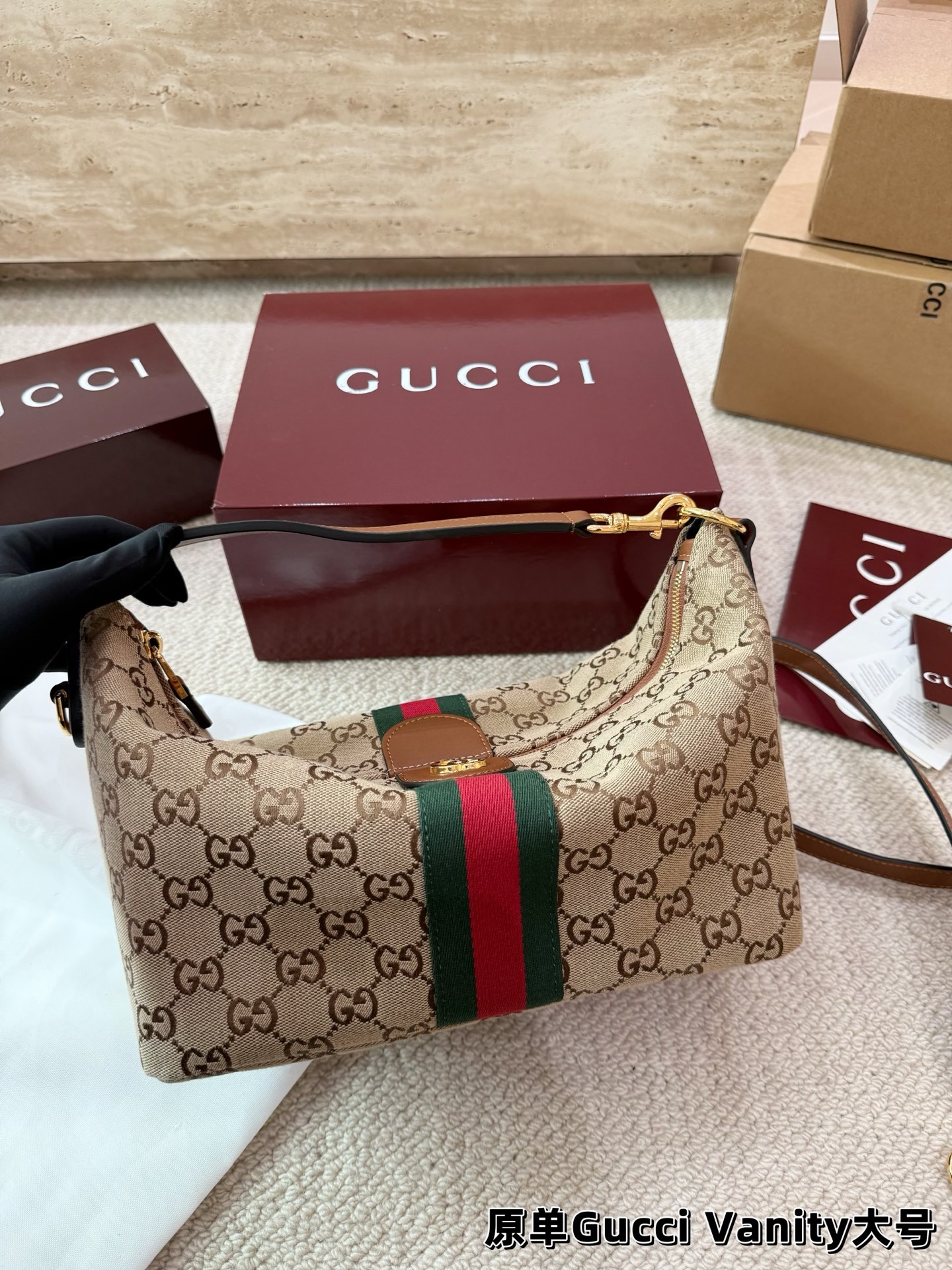 P185 P175 Gucci Vanity新品2026款 饭盒包 搭配延长袋 太实用啦 无论手提还是斜挎都太🉑啦 配礼盒尺寸大号27.19 小号19.13
