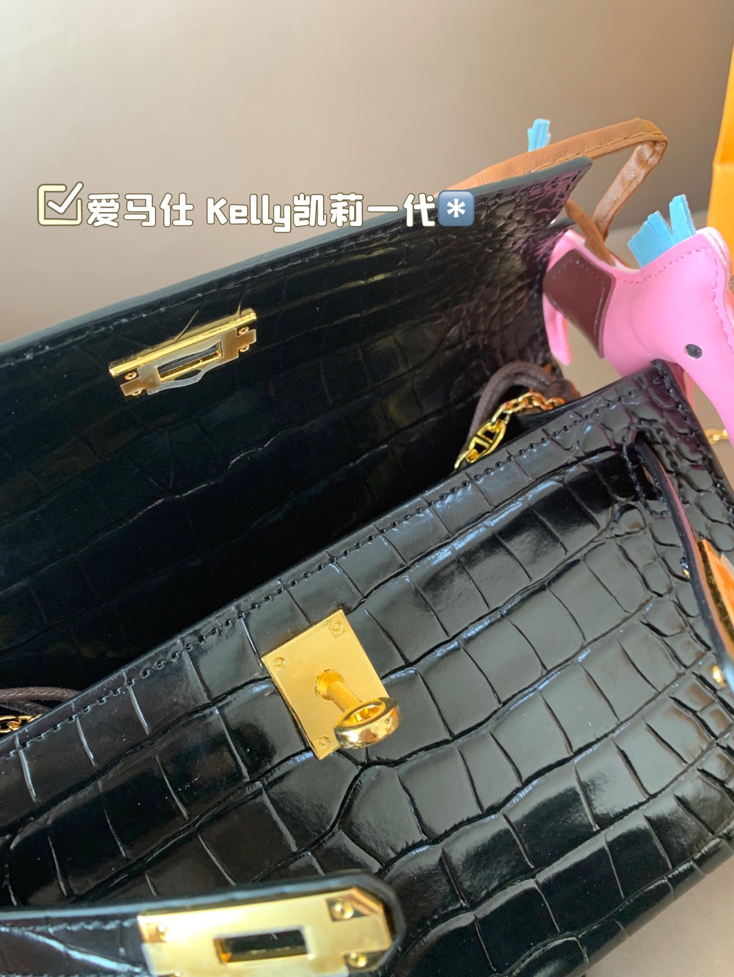 P205 折叠🎁包装 爱马仕 Kelly凯莉一代 鳄鱼纹 高级感满满 经典中的经典 任何搭配都可轻松驾驭 尺寸：22*14