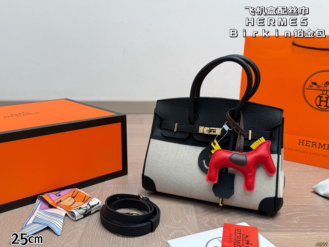 &yen;295/&yen;275飞机盒配丝巾 爱马仕HERMES Birkin铂金包 细节无敌完美 配色敲级耐看 完美适配穿搭 容量满分 上身优雅有气质 尺寸30 22/25 18