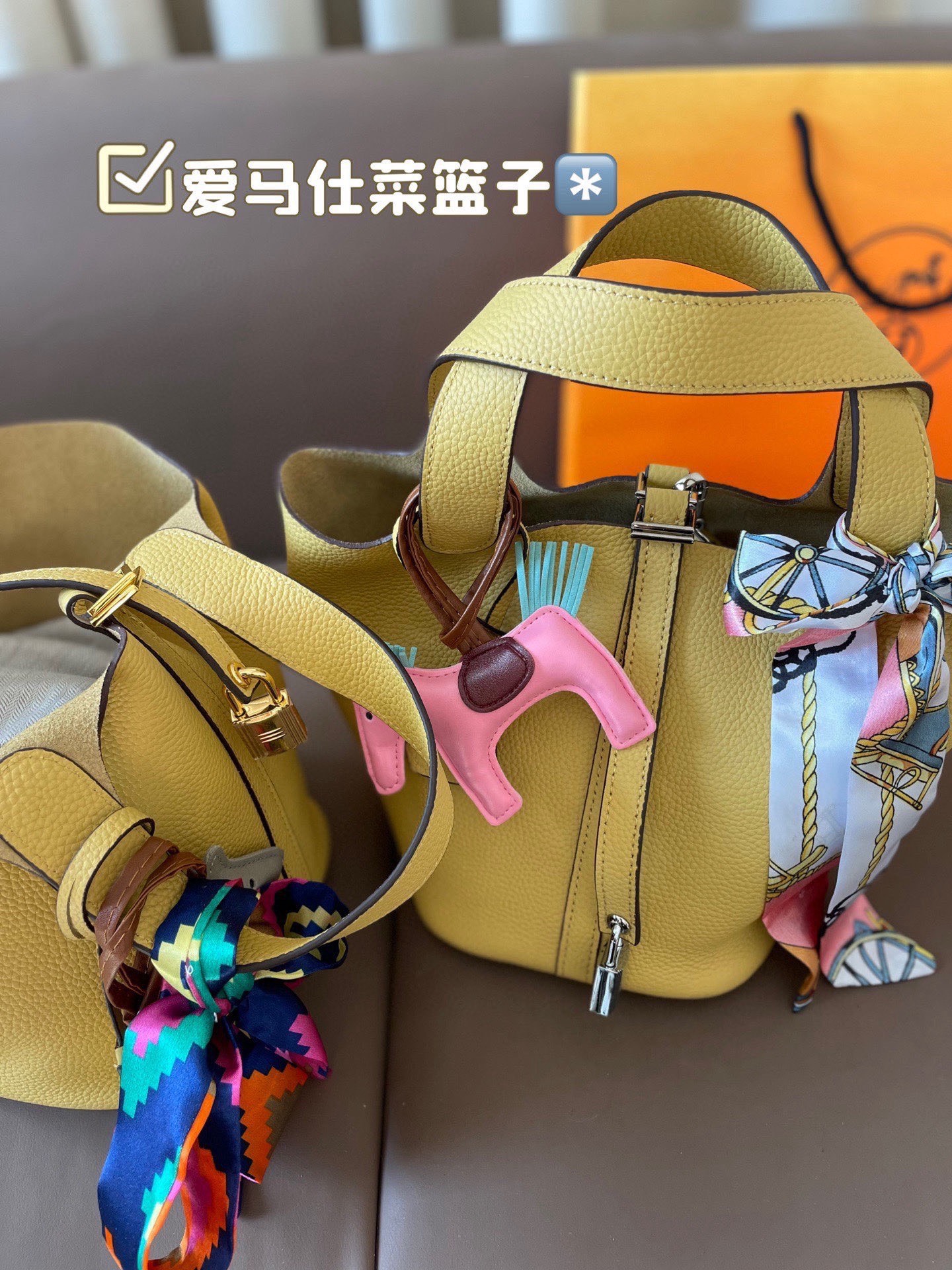 P185 折叠盒 牛皮～ 爱马仕菜篮子‼️‼️奢侈品中的经典之作 爱马仕 如图配置 媲美专柜的版本！配送丝巾 小马 尺寸21*18