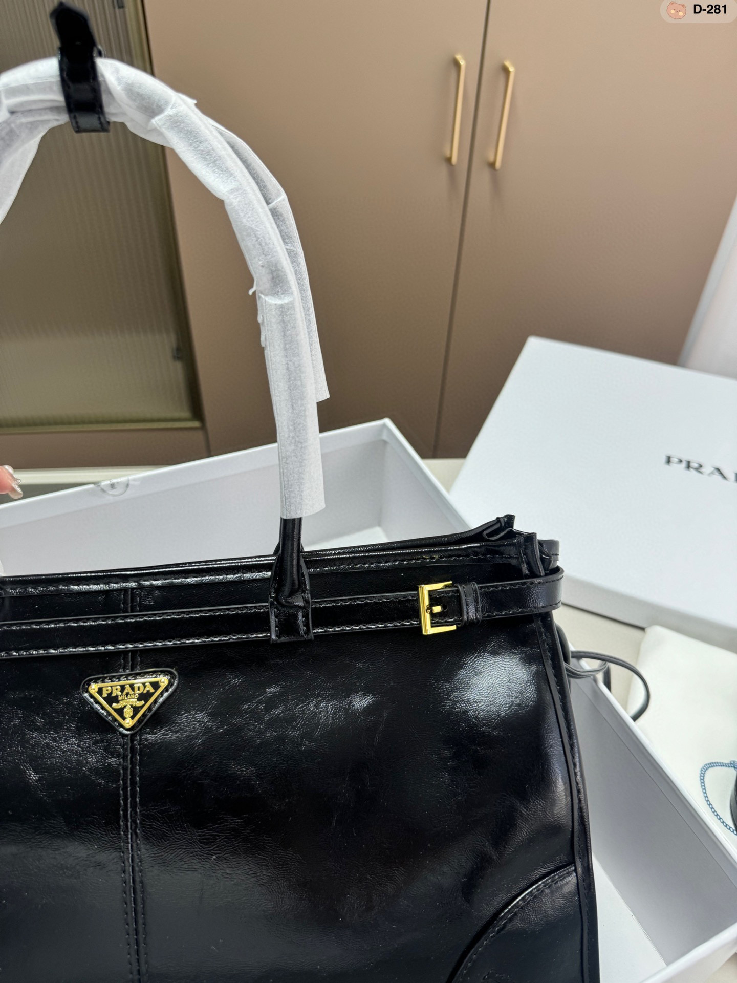 💰p205 高版本PRADA普拉达 soft lux油蜡皮hobo长手柄手提包腋下包 可斜挎D-281尺寸38.11.23配盒