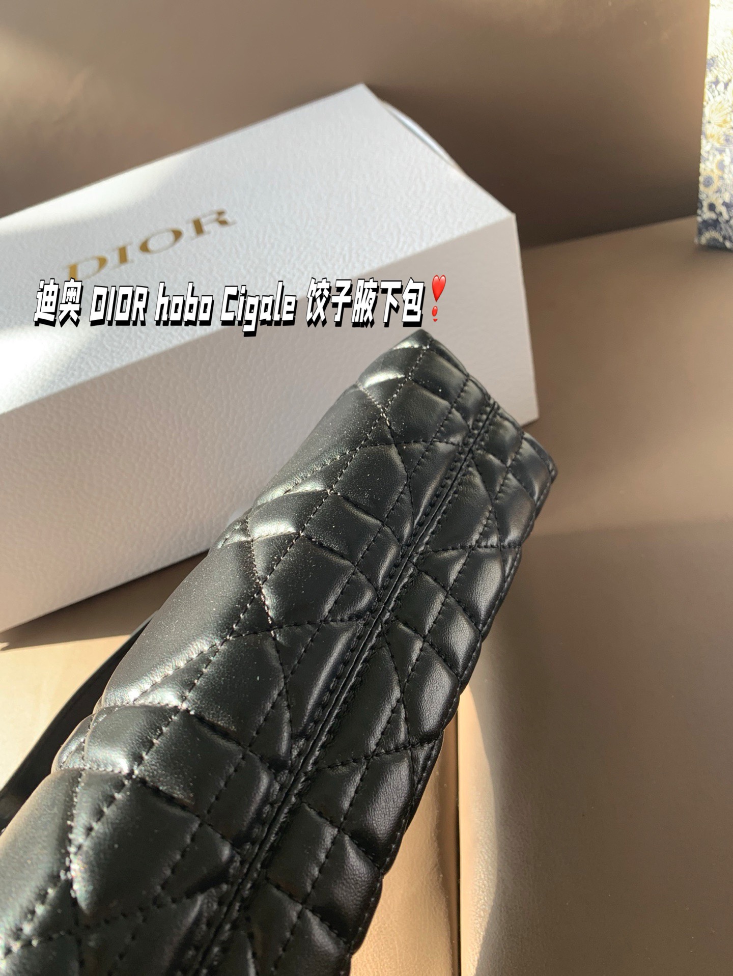 P155 折叠盒 迪奥 DIOR hobo Cigale 饺子腋下包 喜欢腋下包的有福啦 DIOR新出的这款迷你单肩水饺包 尺寸23*11