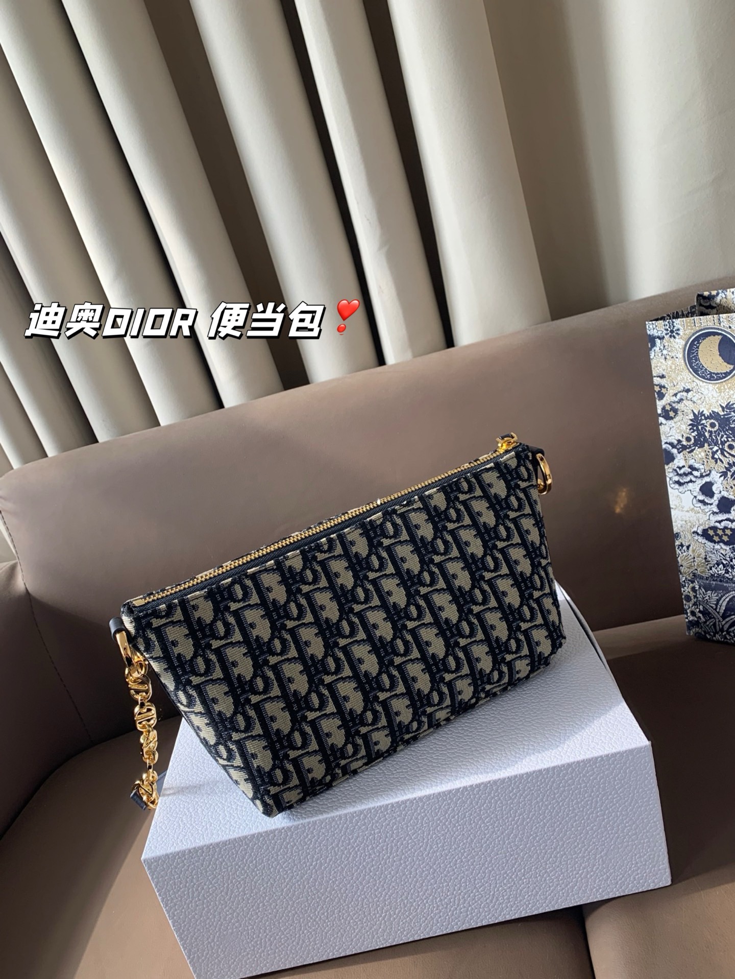 P165 折叠盒 迪奥DIOR 便当包 很有质感 可盐可甜上身绝美 无可比拟 是每个追求漂亮的女孩必入单品 尺寸22*16