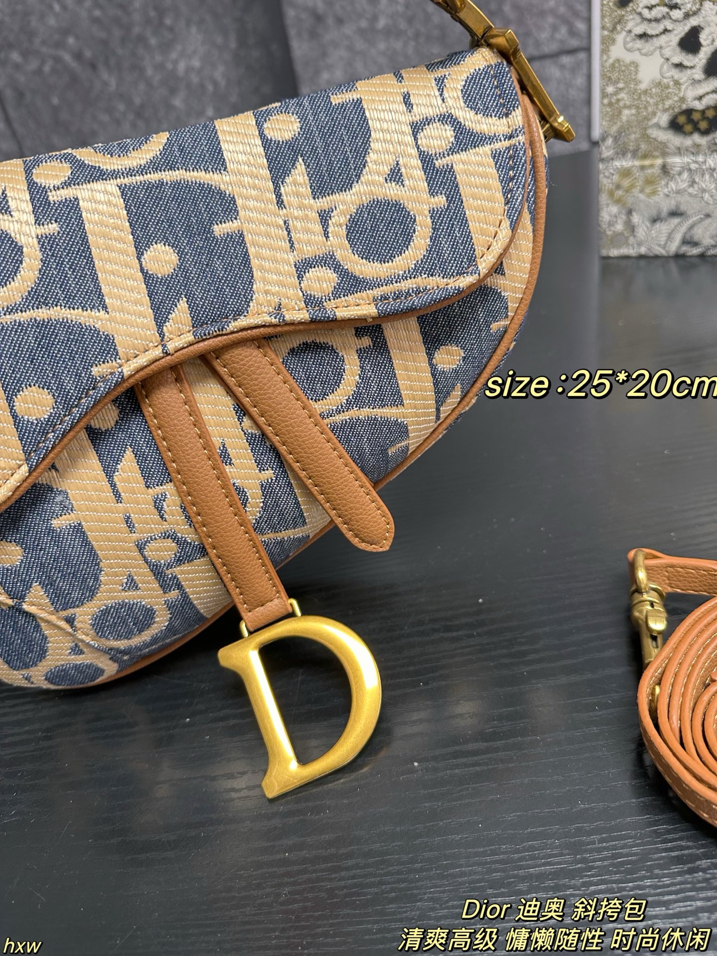 P160配盒 Dior 迪奥 斜挎包 迪奥家2025早春这款蓝米拼色酒椰草Oblique也太仙了吧!迪奥家的灵魂印花,辨识度💯!永不过时的存在,比全皮更特别!自带度假慵懒感,质感独特又轻盈。背出去是焦点! 尺寸:25*20cm