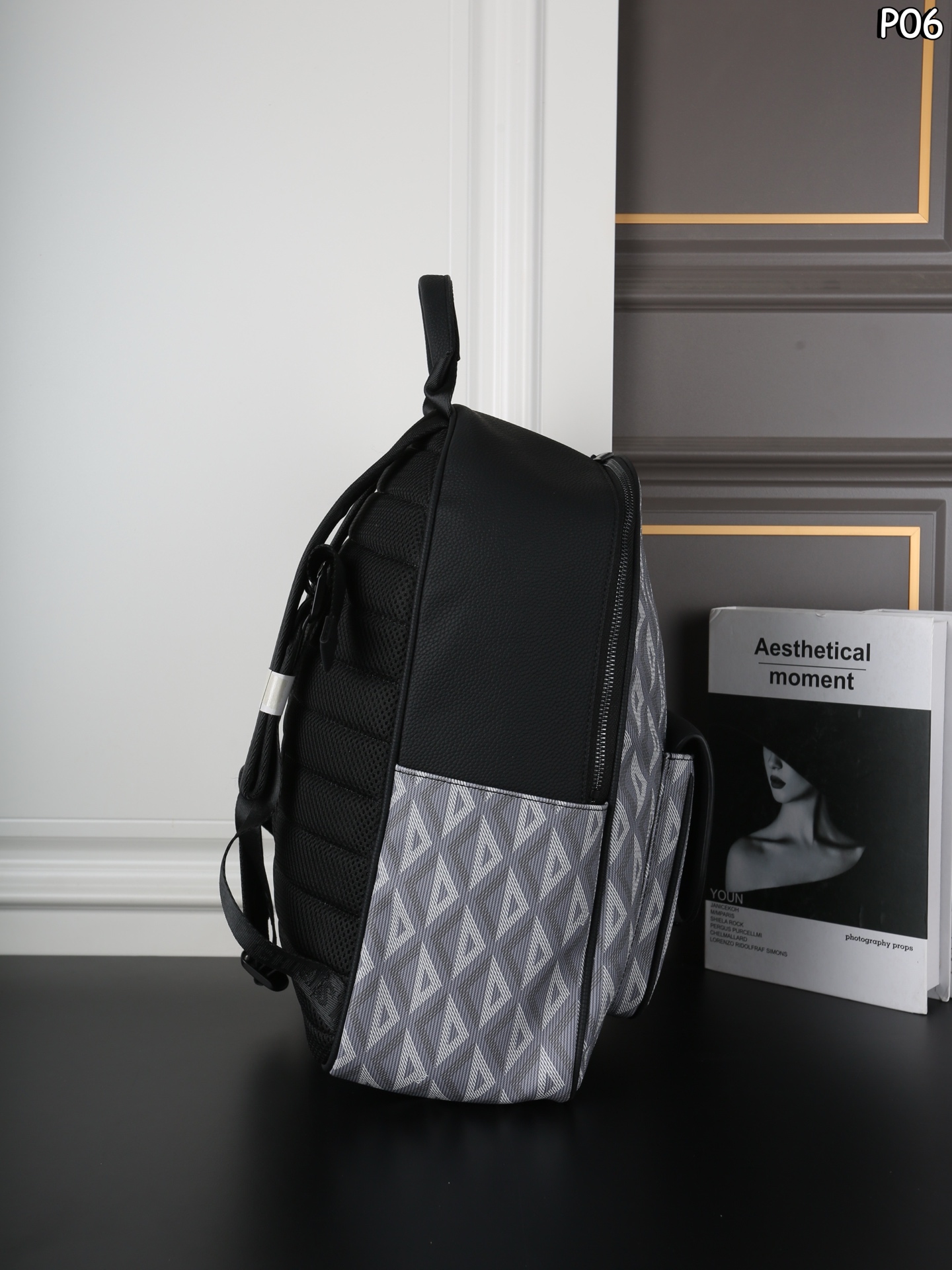 P180 DIOR迪奥 双肩包背包 可调节肩带拉链开合 Oblique 提花帆布拼粒面小牛皮 双肩包 男女通用背包 大容量书包 经典百搭 尺寸：30&times;41