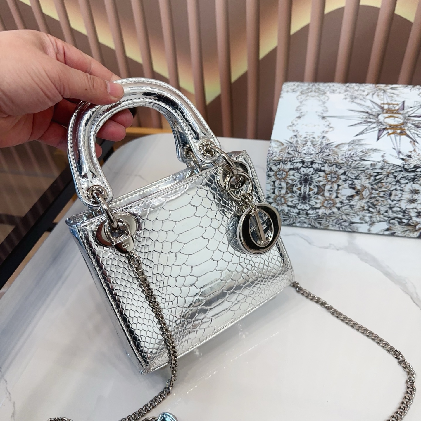 P160 配折叠盒子 迪奥戴妃包 Dior戴妃包太好看了吧! 优雅指数拉满 搭配简洁风格的衣服整个人气质就上来了 而且容量完全可以满足日常要求 日常聚会逛街都很方便~ 尺寸:17.14 E