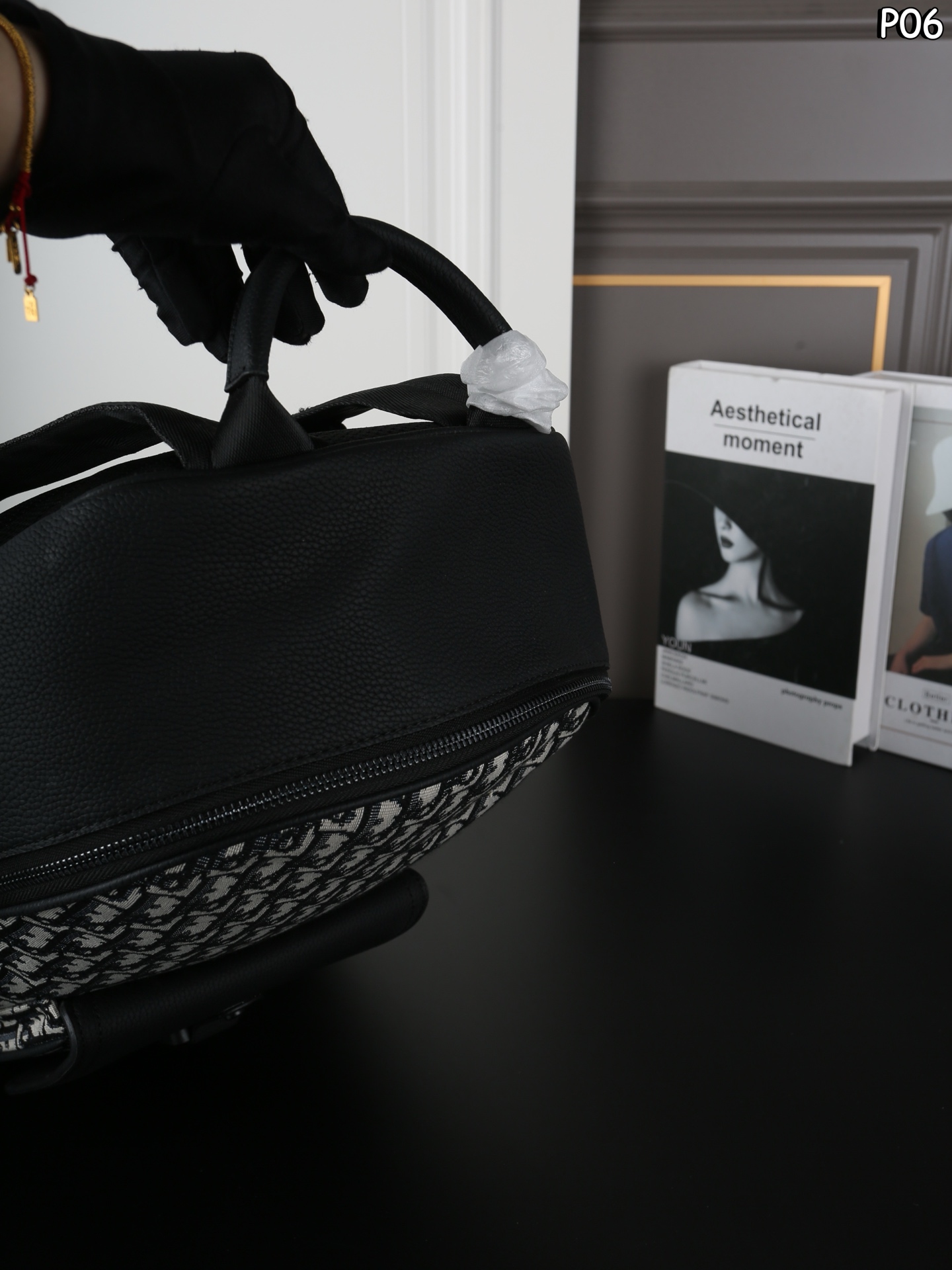 P180 DIOR迪奥 双肩包背包 可调节肩带拉链开合 Oblique 提花帆布拼粒面小牛皮 双肩包 男女通用背包 大容量书包 经典百搭 尺寸：30&times;41