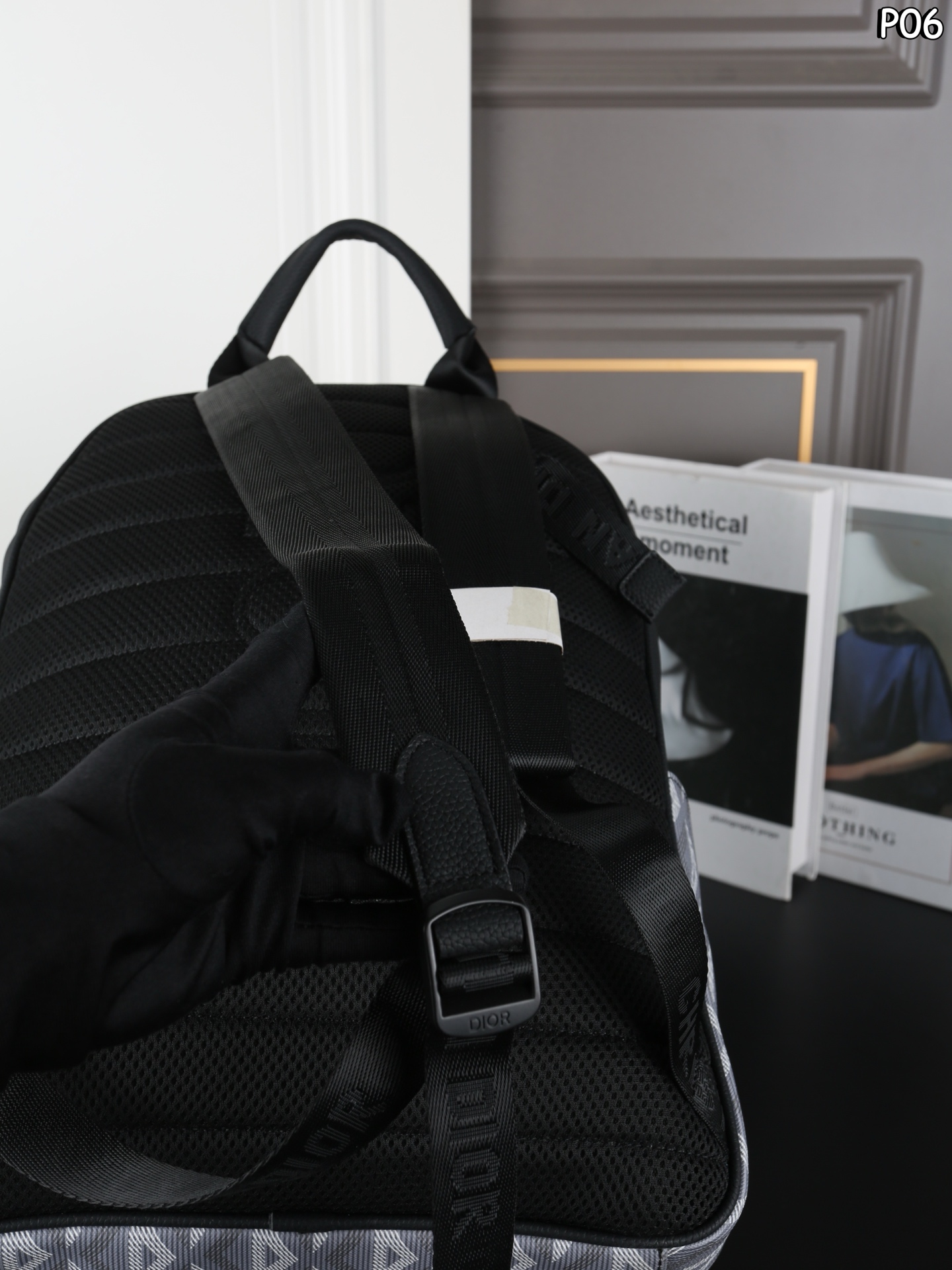 P180 DIOR迪奥 双肩包背包 可调节肩带拉链开合 Oblique 提花帆布拼粒面小牛皮 双肩包 男女通用背包 大容量书包 经典百搭 尺寸：30&times;41