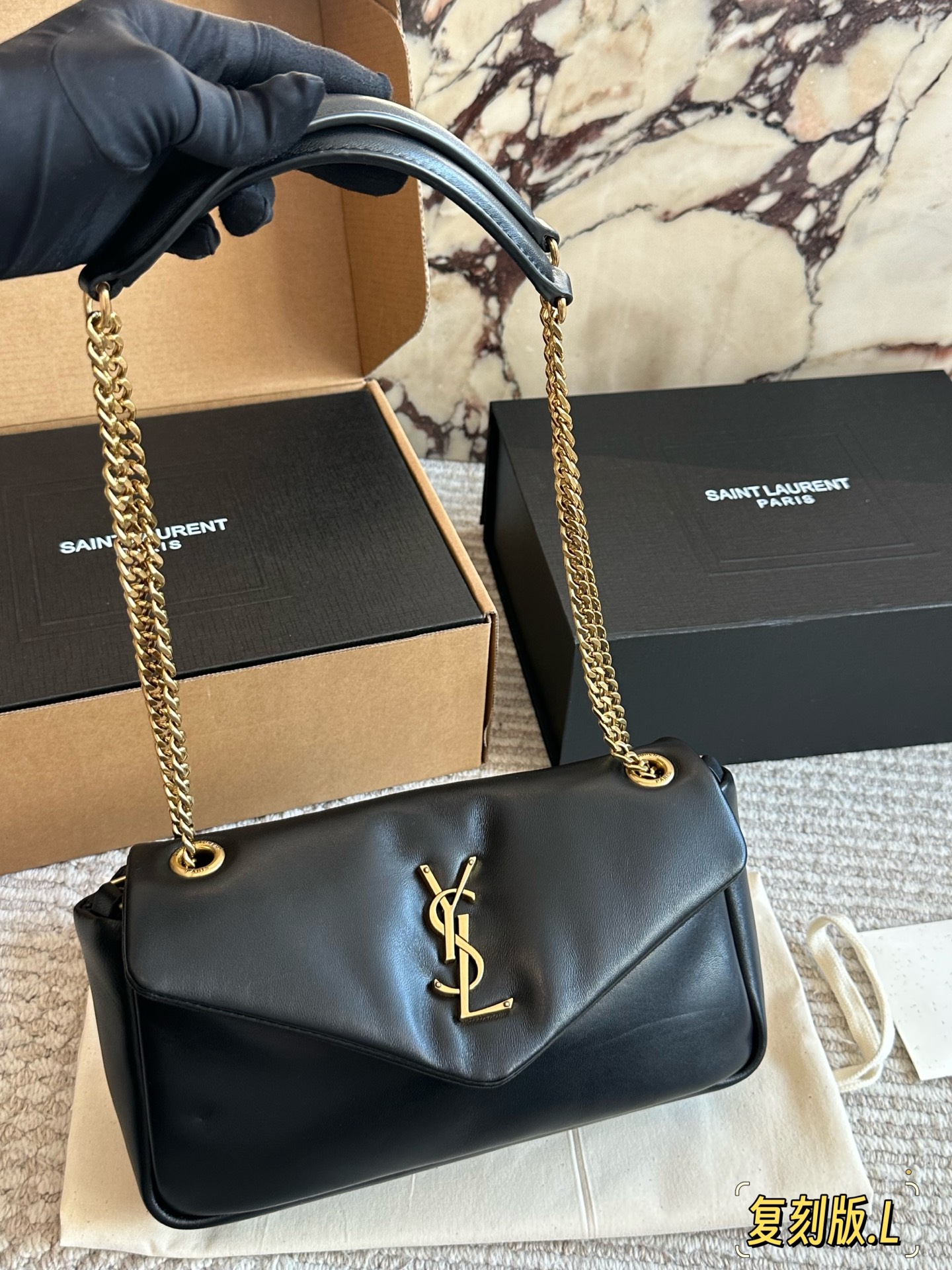 💰200 全套包装 牛皮版本 size 25 12cm ysl LOULOU PUFFER 绗缝云朵包 手感柔软细腻 搜索🔍圣罗兰ysl