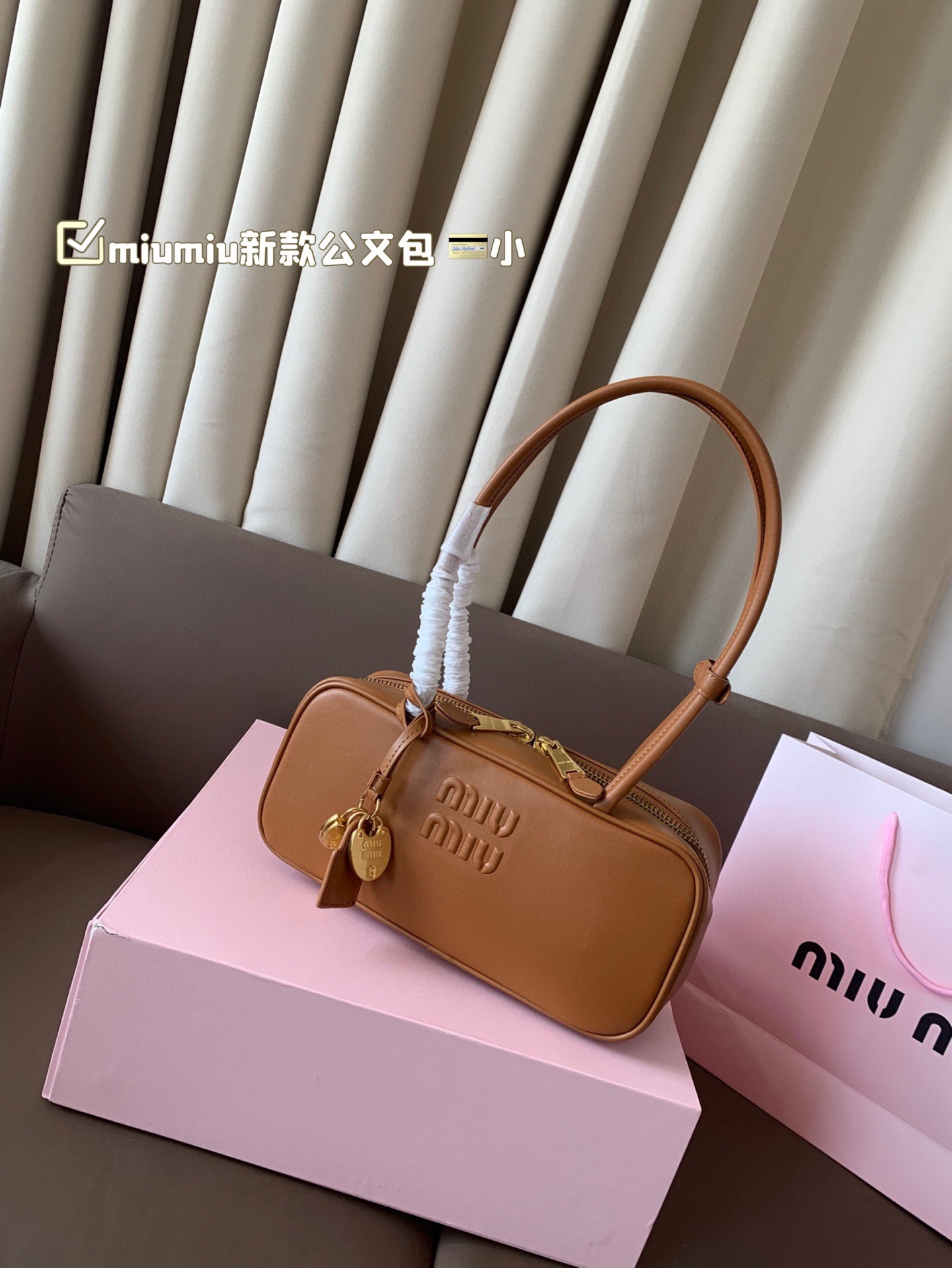 小P255 miumiu新款公文包 今年的风刮的太猛了 老多爆款了! 这款的版型太受欢迎! #miumiu 这一季不管是单肩包 #miumiu包 还是托特包都超级可爱! 尺寸 大28*13