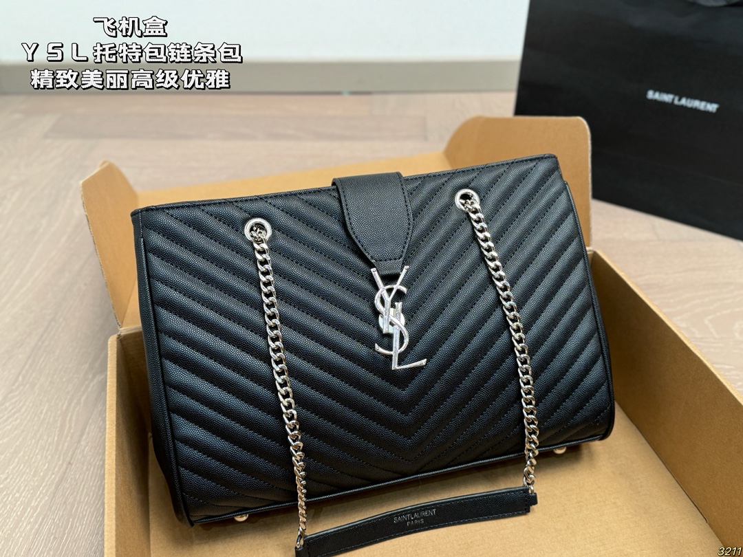 &yen;145飞机盒 圣罗兰YSL 托特包链条包 精致美丽 高级优雅 很好驾驭，不挑衣服，不挑季节 一年四季都可，可盐可甜 高个子小姐姐背，气质御姐范 小个子的小姐姐背，甜甜女孩一枚 尺寸34 24