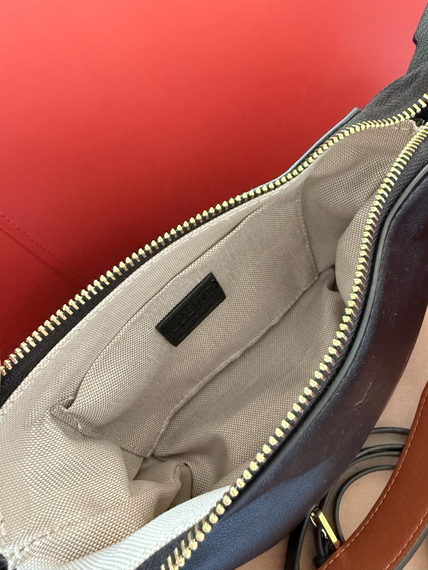 p130 礼盒包装🎁 罗意威最近超级火的便当包 最新款Loewe cubi 这个颜色最好看! 尺寸16cm 搜索🔍罗威饭盒包