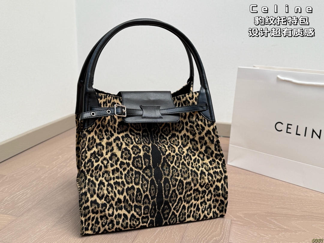 &yen;200 赛琳Celine 豹纹托特包 设计超有质感 充满轻松休闲气息 尺寸：32 28 28