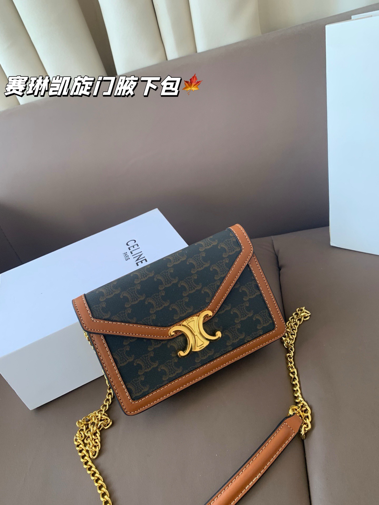 P135 CELIN.Triomphe 赛琳最新款凯旋门腋下包 随便穿什么搭配这个包都是高级风 尺寸19*13折叠盒