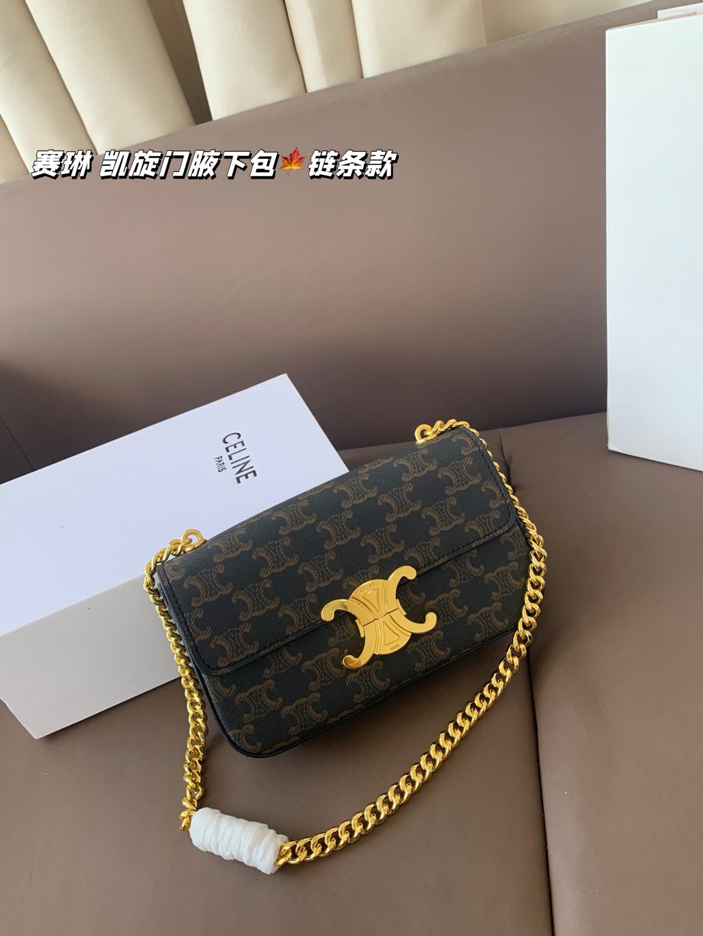 P140 赛琳 凯旋门腋下包（链条款） Celine满足日常所有需求 简直能装下整个世界 尺寸20*12折叠盒