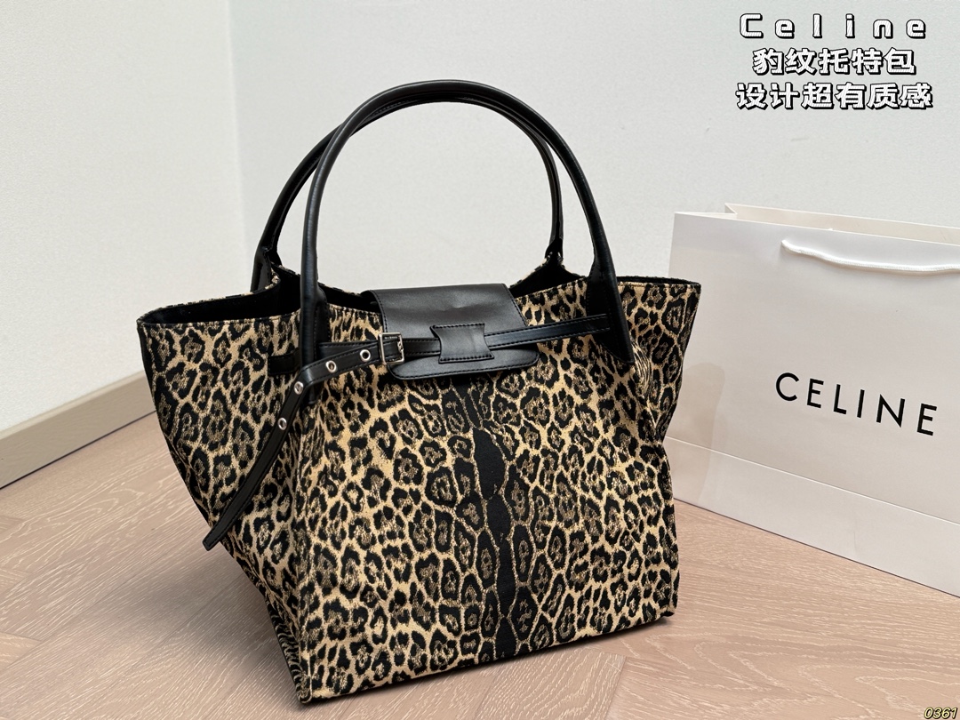 &yen;200 赛琳Celine 豹纹托特包 设计超有质感 充满轻松休闲气息 尺寸：32 28 28
