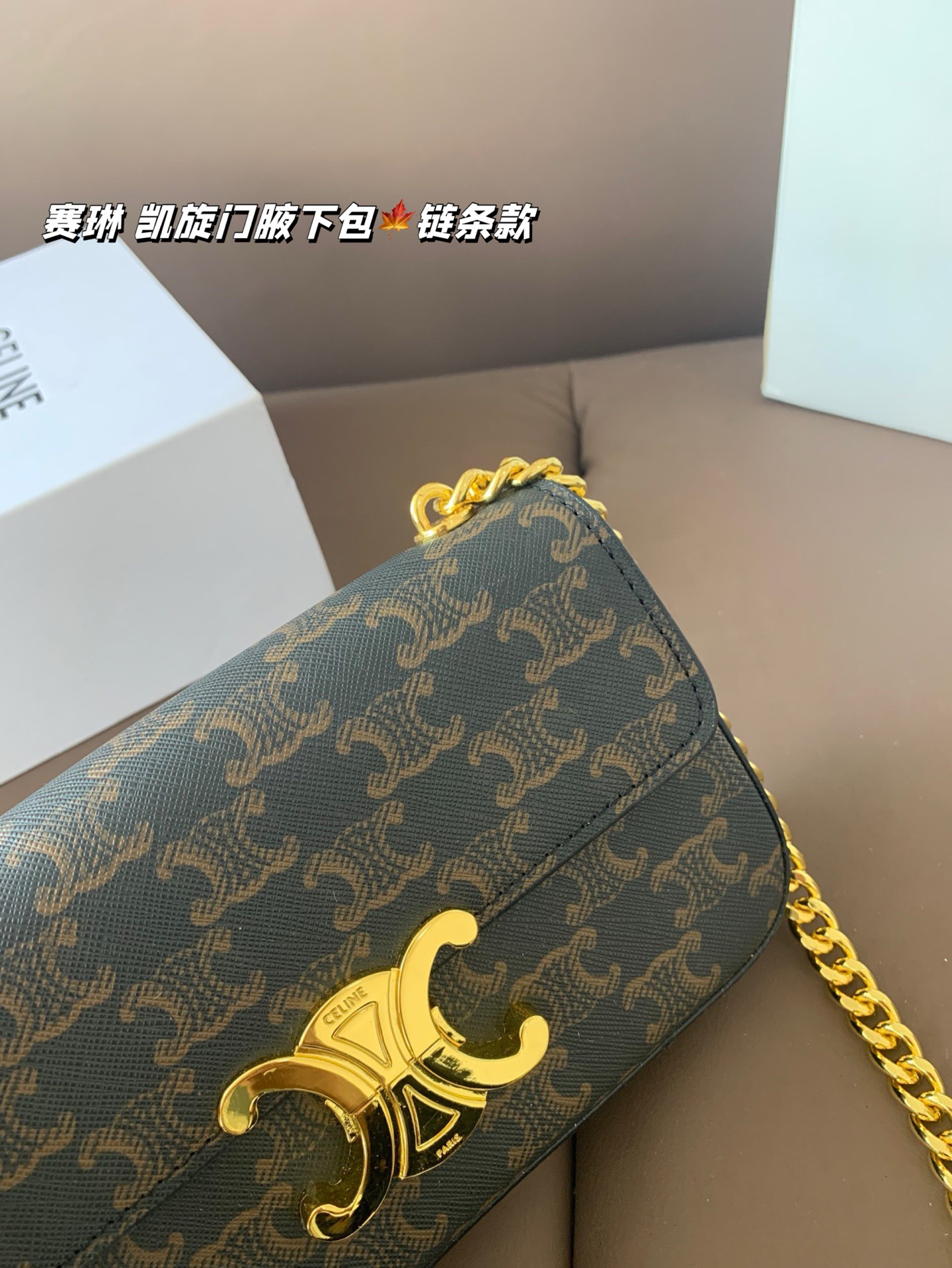 P140 赛琳 凯旋门腋下包（链条款） Celine满足日常所有需求 简直能装下整个世界 尺寸20*12折叠盒