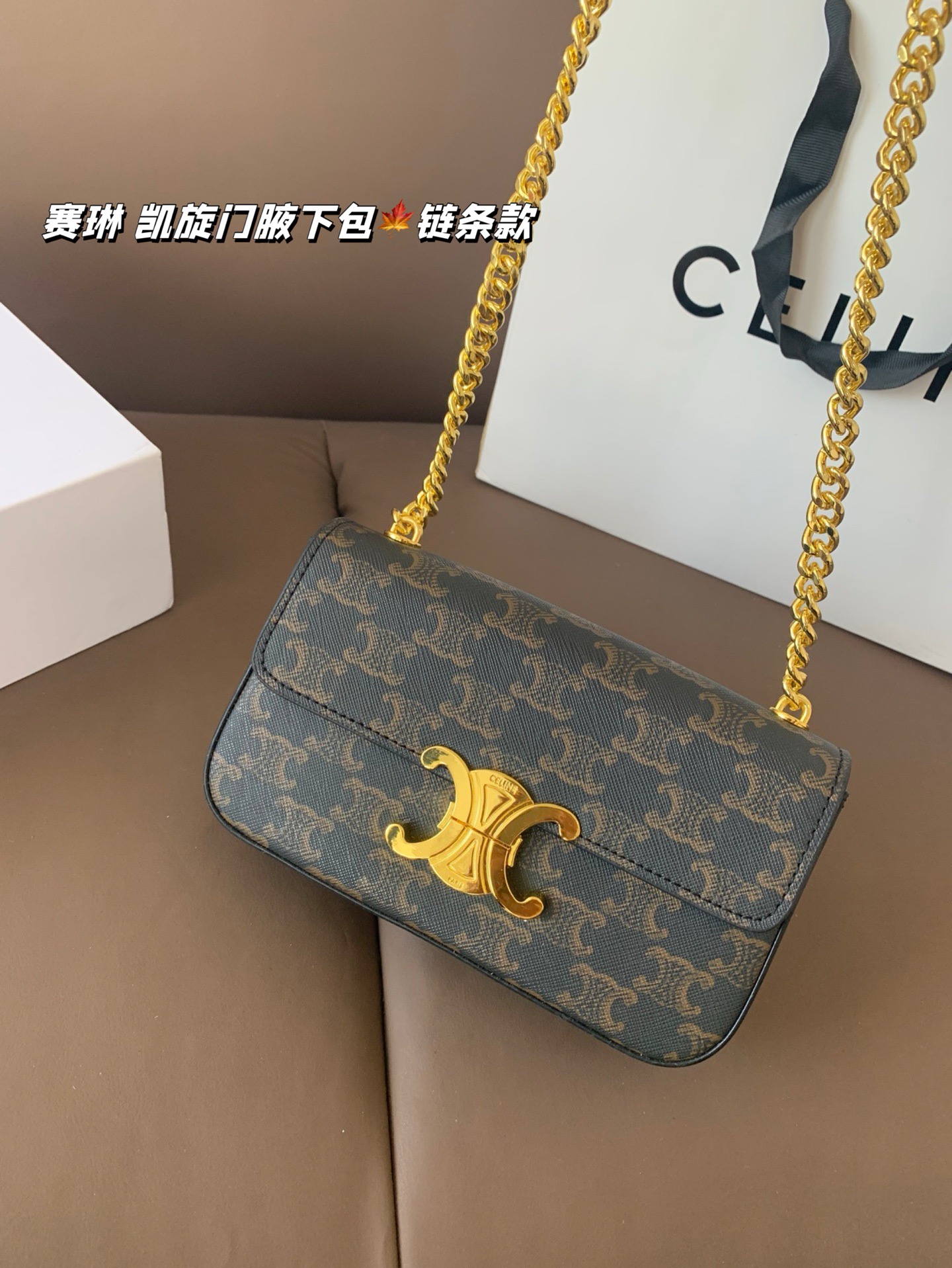 P140 赛琳 凯旋门腋下包（链条款） Celine满足日常所有需求 简直能装下整个世界 尺寸20*12折叠盒