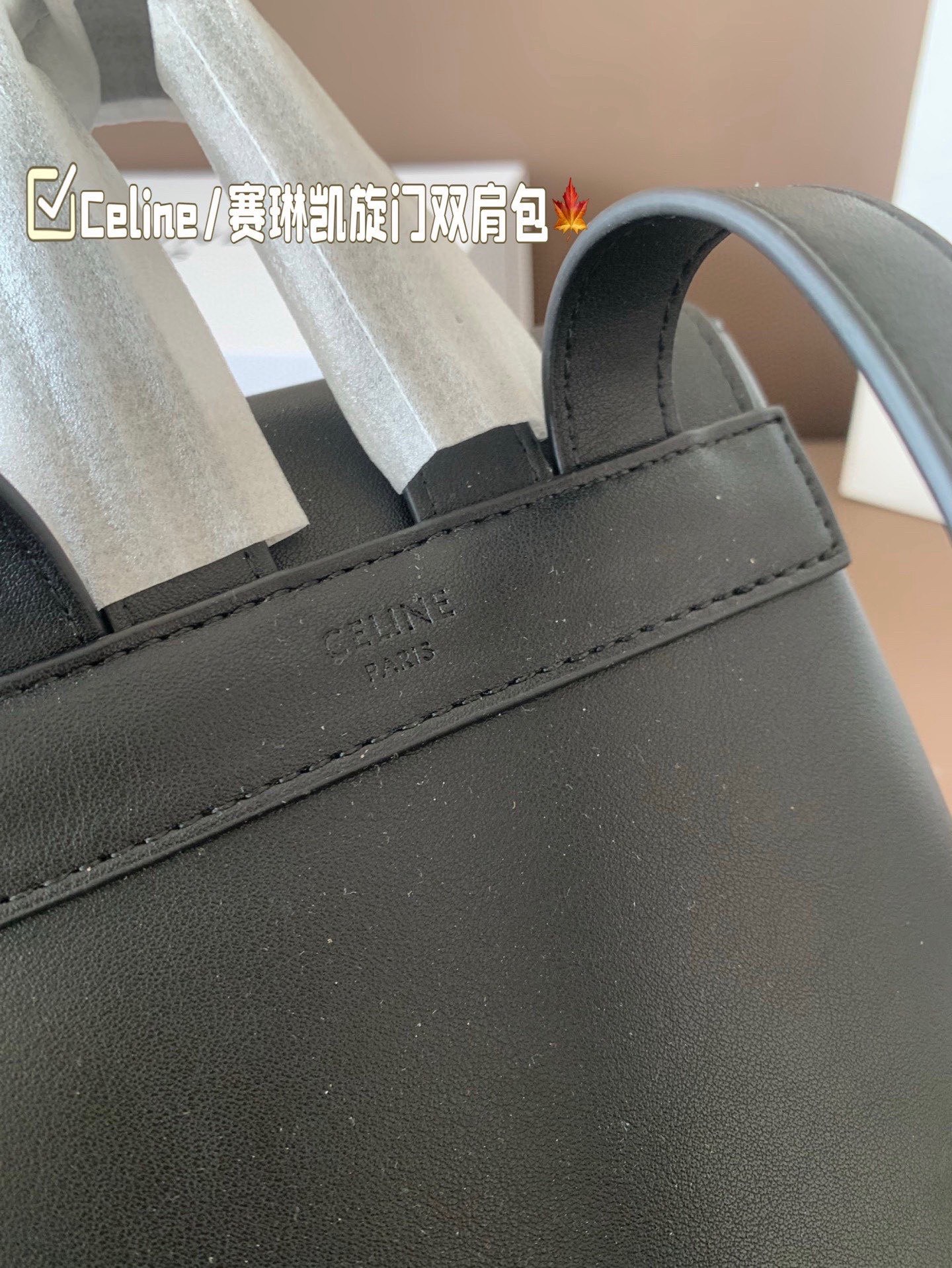P150 Celine/赛琳TRIOMPHE 凯旋门老花双肩包Lisa同款 将复古元素与一向拿手的利落线条 尺寸18*23 折叠盒