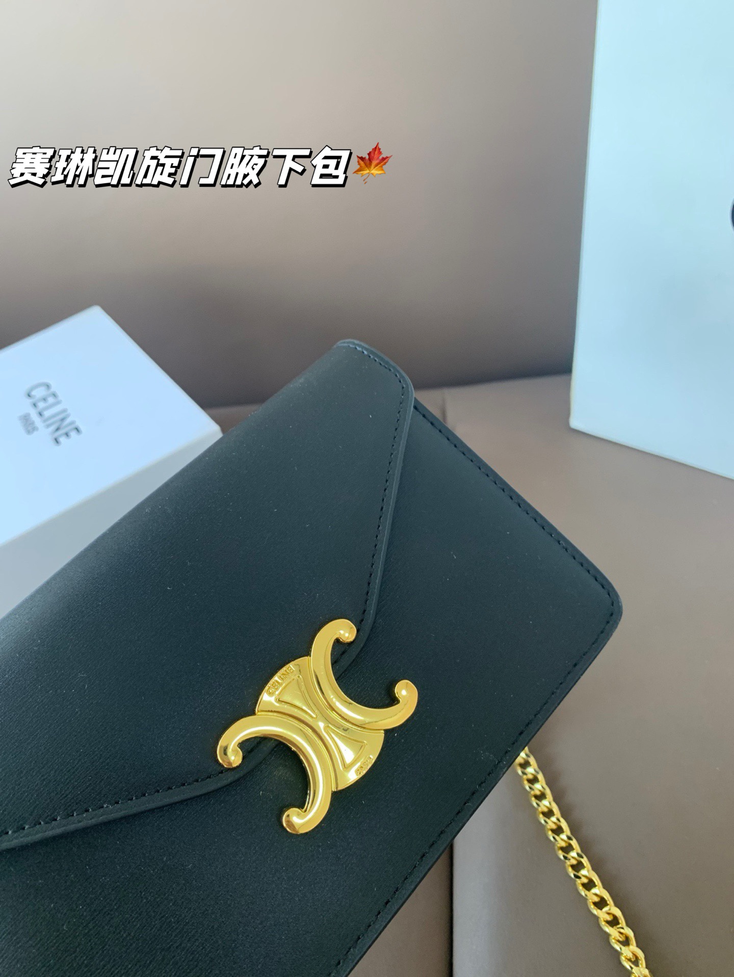 P135 CELIN.Triomphe 赛琳最新款凯旋门腋下包 随便穿什么搭配这个包都是高级风 尺寸19*13折叠盒