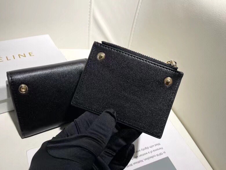 P95🎀🎀Celine 16332🎀颜色 黑色🎀尺寸 11*10*5 🎀新款凯旋门2 件套，Celine短式钱包非常炫美的一个系列，专柜同步，采用头层牛皮，精致时尚！