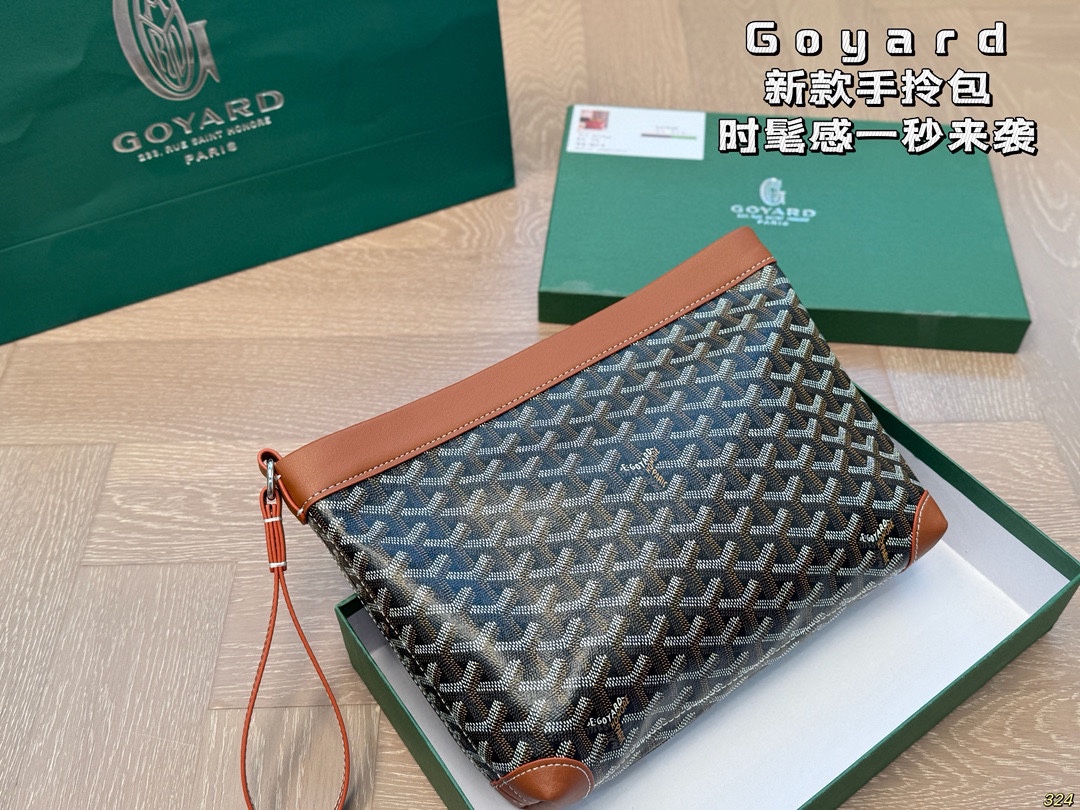 ¥140配盒 戈雅Goyard 手拿包 时髦感一秒来袭 是美女们喜欢的调调~ 尺寸25 20