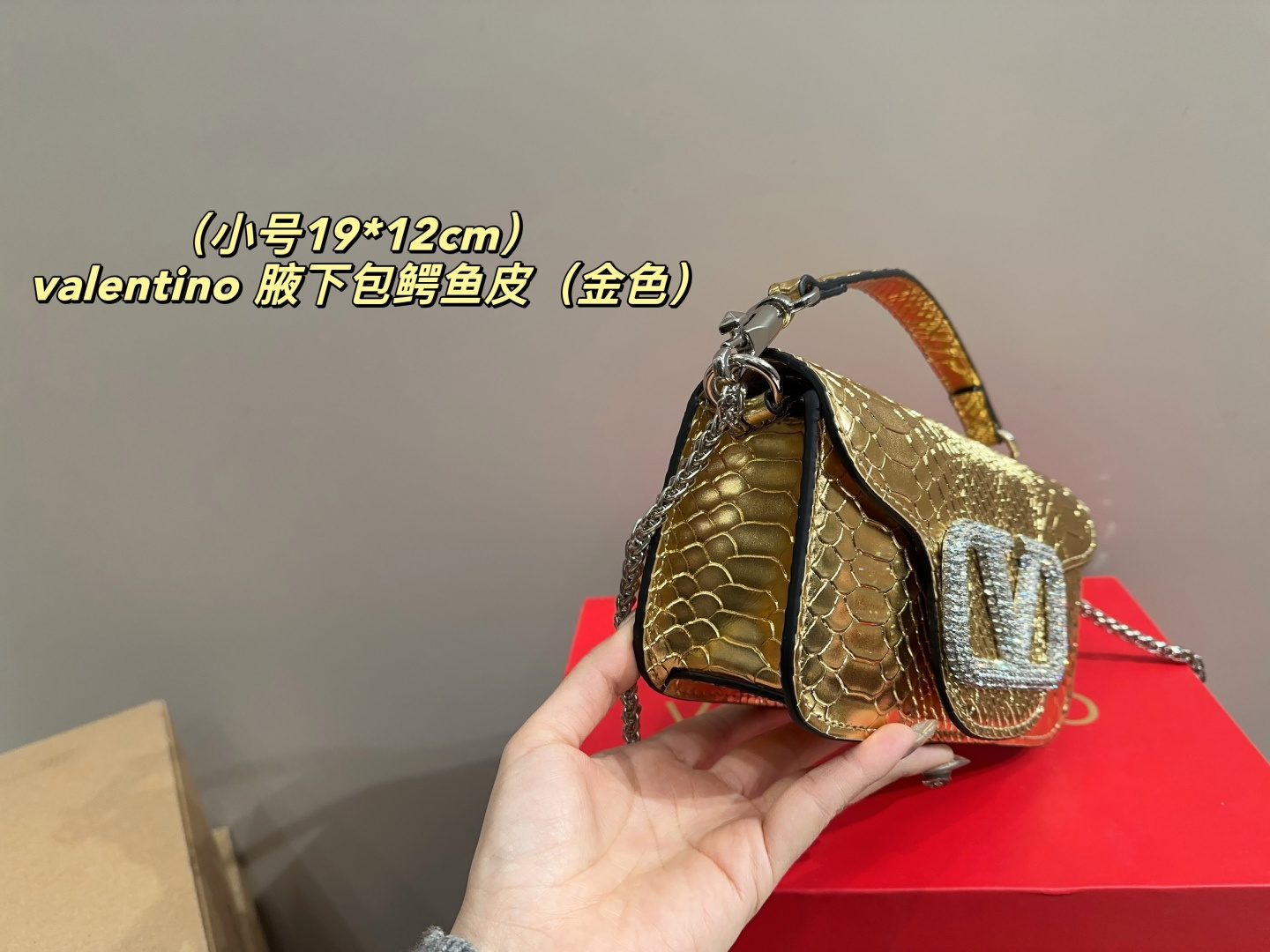 大号P170配盒⚠️尺寸26.11 小号P165配盒⚠️尺寸19.12 华伦天奴valentino 腋下包鳄鱼皮