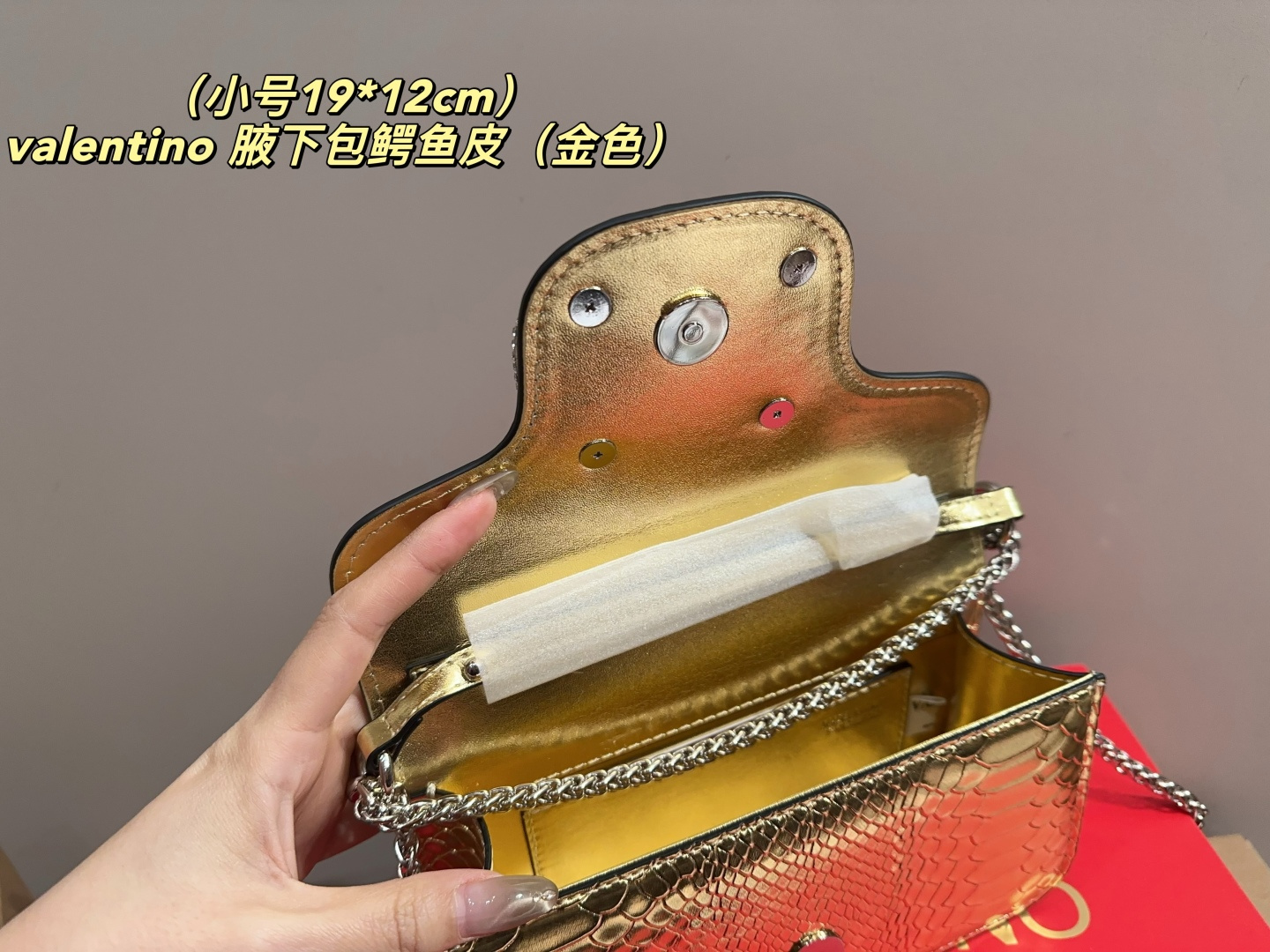 大号P170配盒⚠️尺寸26.11 小号P165配盒⚠️尺寸19.12 华伦天奴valentino 腋下包鳄鱼皮